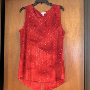 Westport 1962 XL red sleeveless shirt with sequins